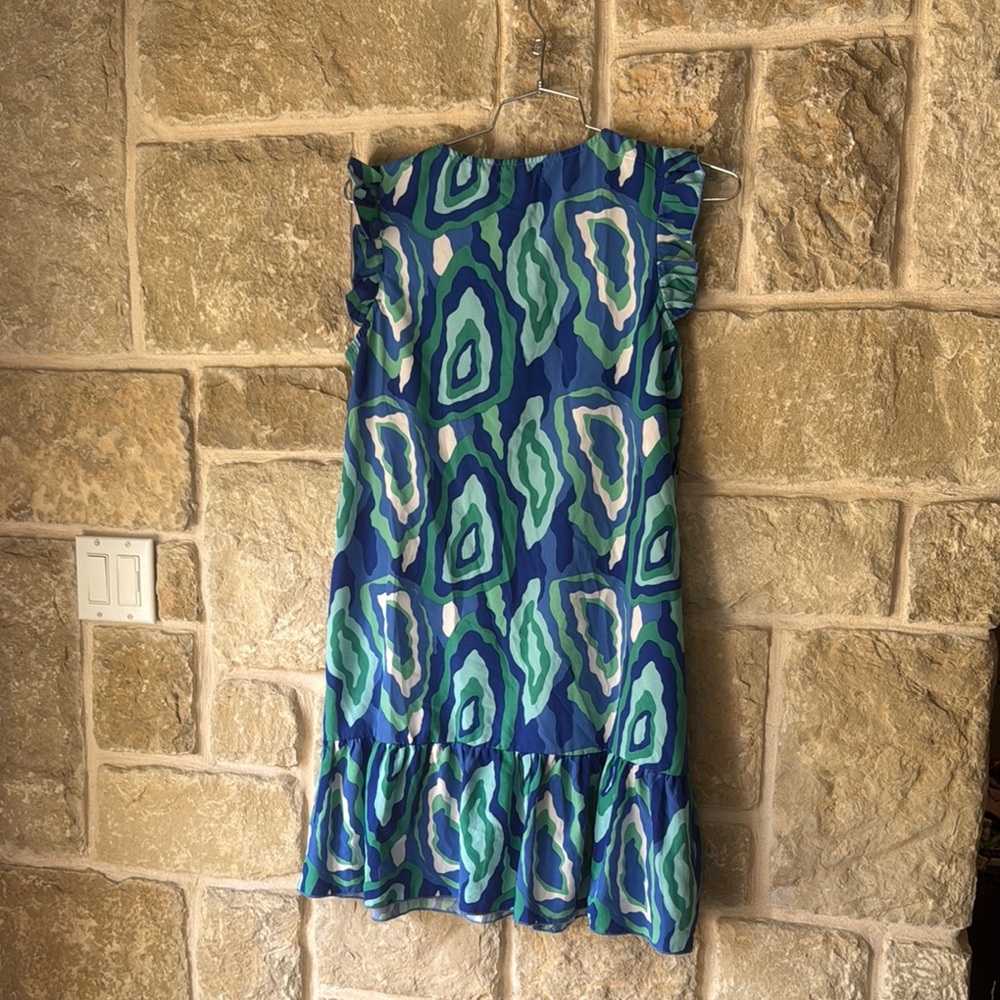 Colorful Dress with Ruffle Sleeves - Picture 6 of 9